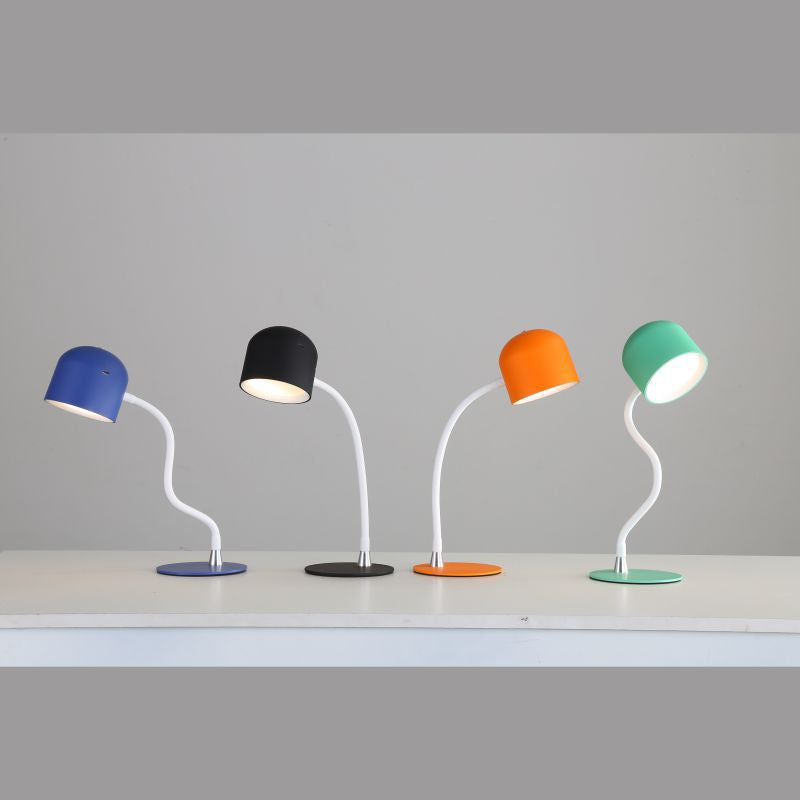 Plastic Iron Rechargeable Cylinder Table Lamp