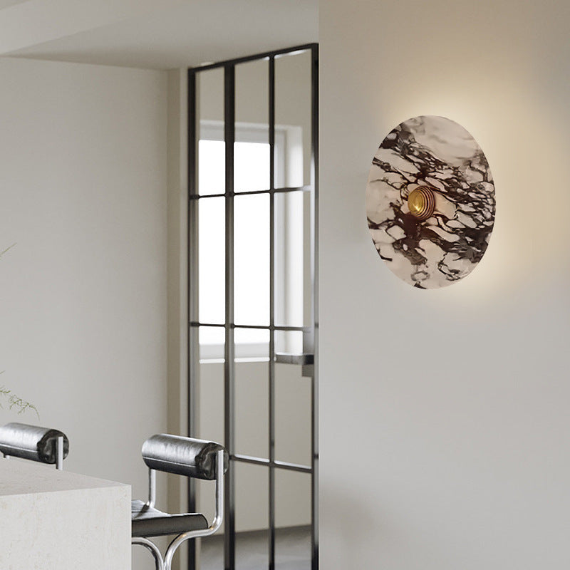 Marble Aluminum Disc Bedside Wall Lamp