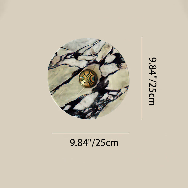 Marble Aluminum Disc Bedside Wall Lamp