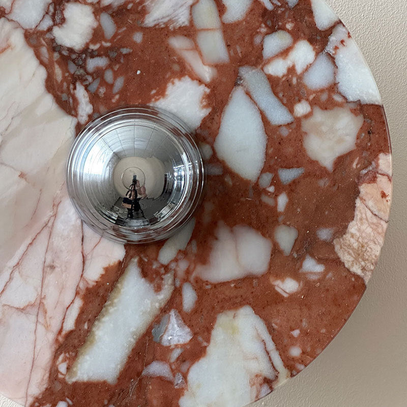 Marble Aluminum Disc Bedside Wall Lamp