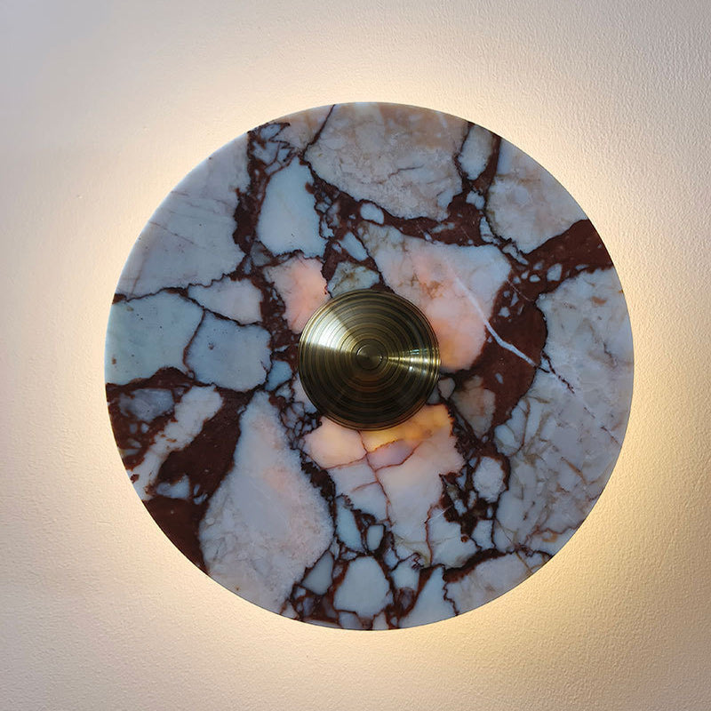 Marble Aluminum Disc Bedside Wall Lamp