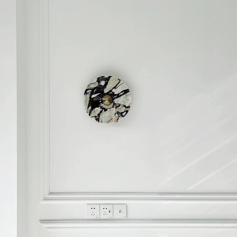 Marble Aluminum Disc Bedside Wall Lamp