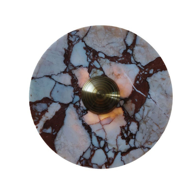 Marble Aluminum Disc Bedside Wall Lamp