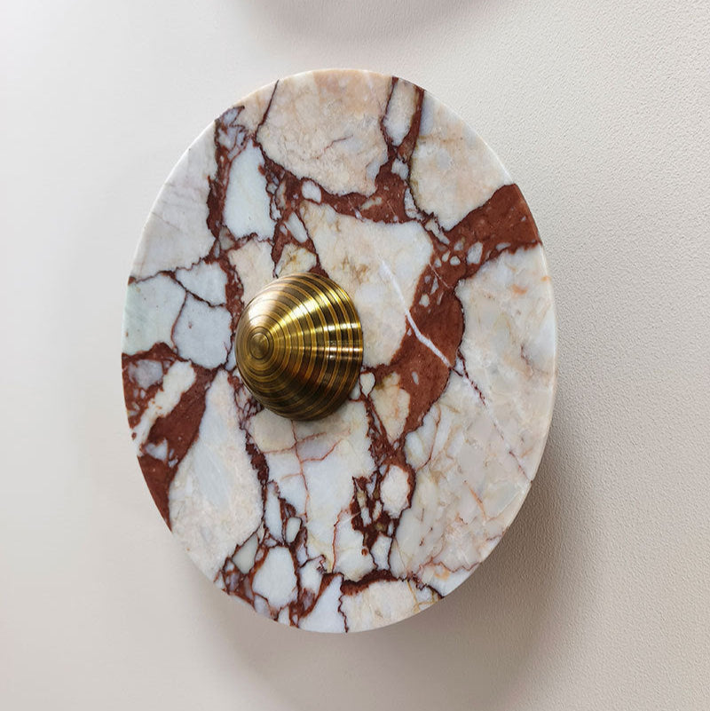 Marble Aluminum Disc Bedside Wall Lamp