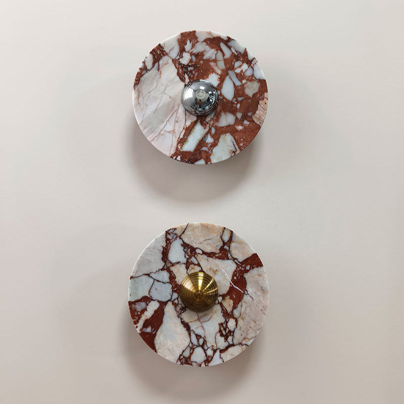 Marble Aluminum Disc Bedside Wall Lamp