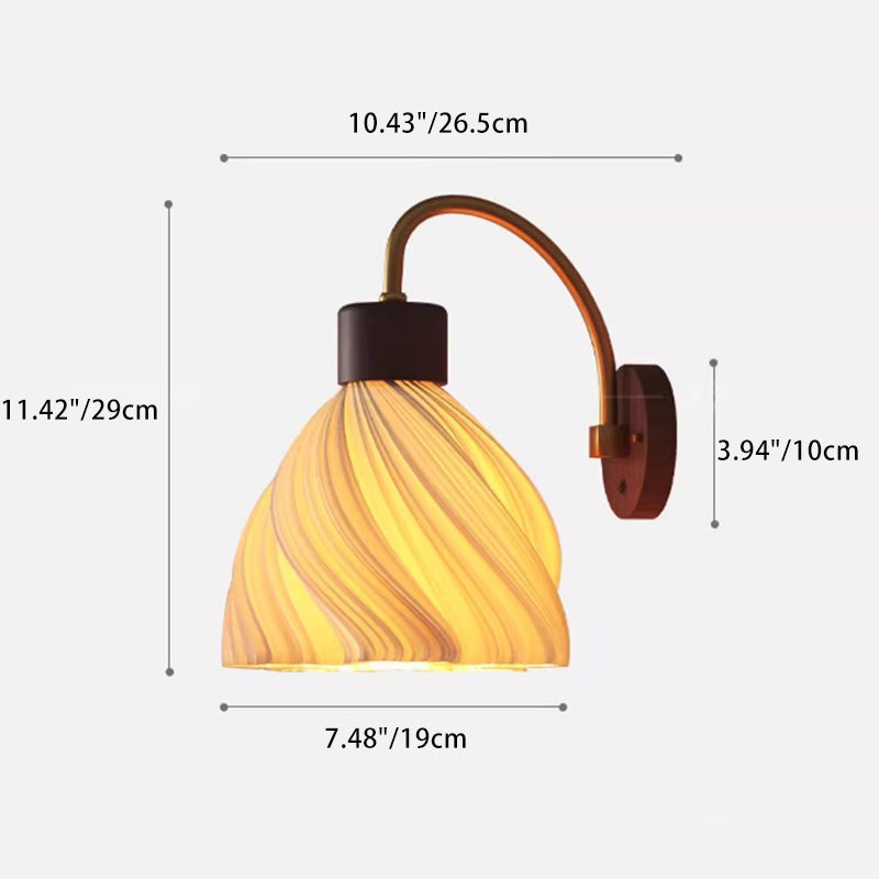 Petal Skirt Iron Wood Wall Lamp