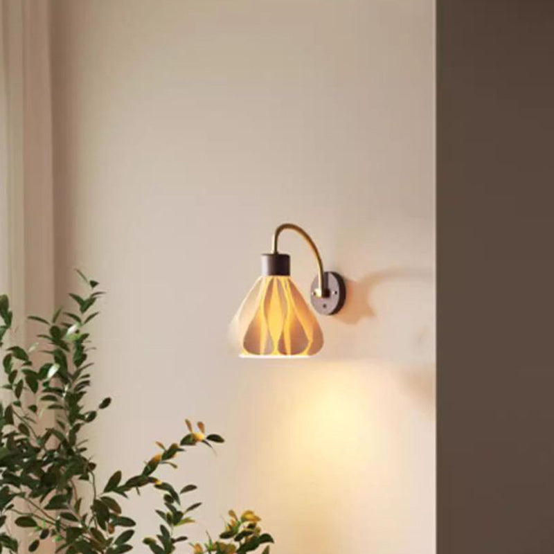 Petal Skirt Iron Wood Wall Lamp
