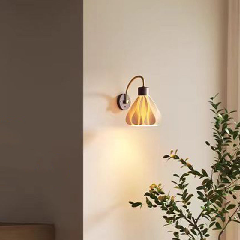 Petal Skirt Iron Wood Wall Lamp