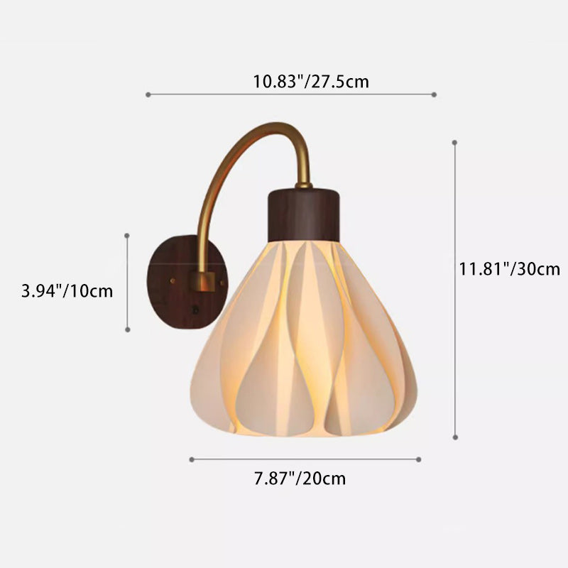 Petal Skirt Iron Wood Wall Lamp