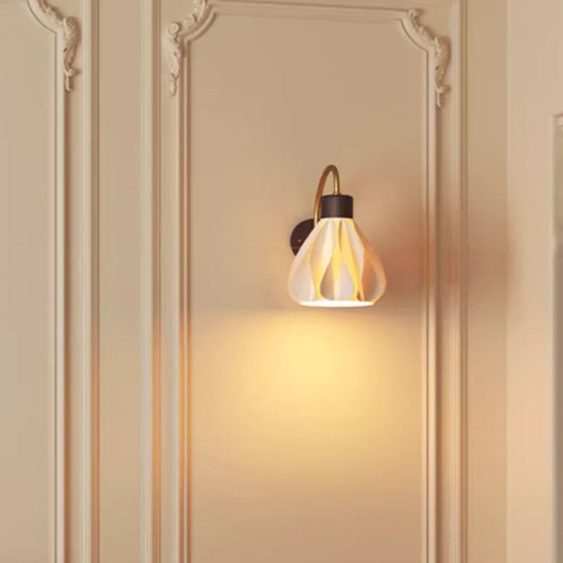 Petal Skirt Iron Wood Wall Lamp