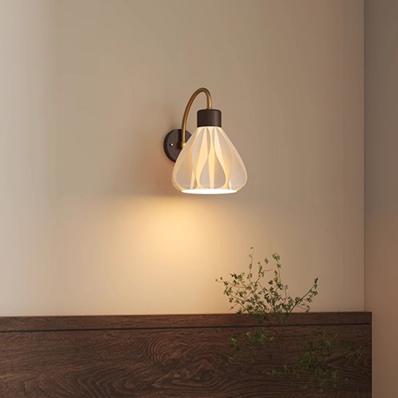 Petal Skirt Iron Wood Wall Lamp