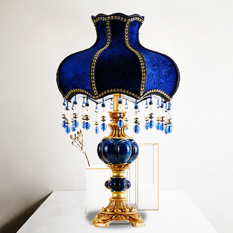 Resin Fabric Lace Beads Table Lamp