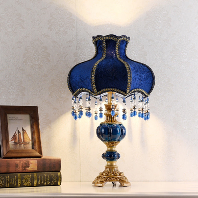 Resin Fabric Lace Beads Table Lamp