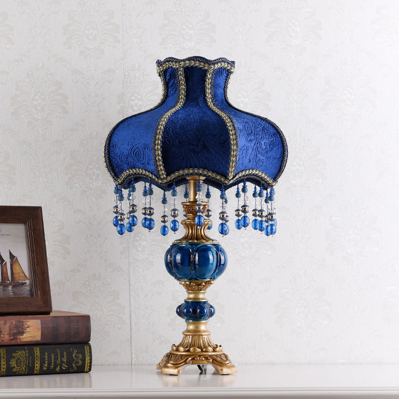 Resin Fabric Lace Beads Table Lamp