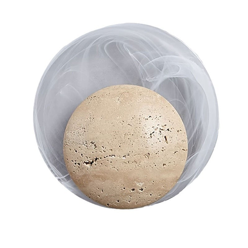 Travertine Glass Round Smoke Wall Lamp