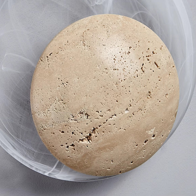 Travertine Glass Round Smoke Wall Lamp