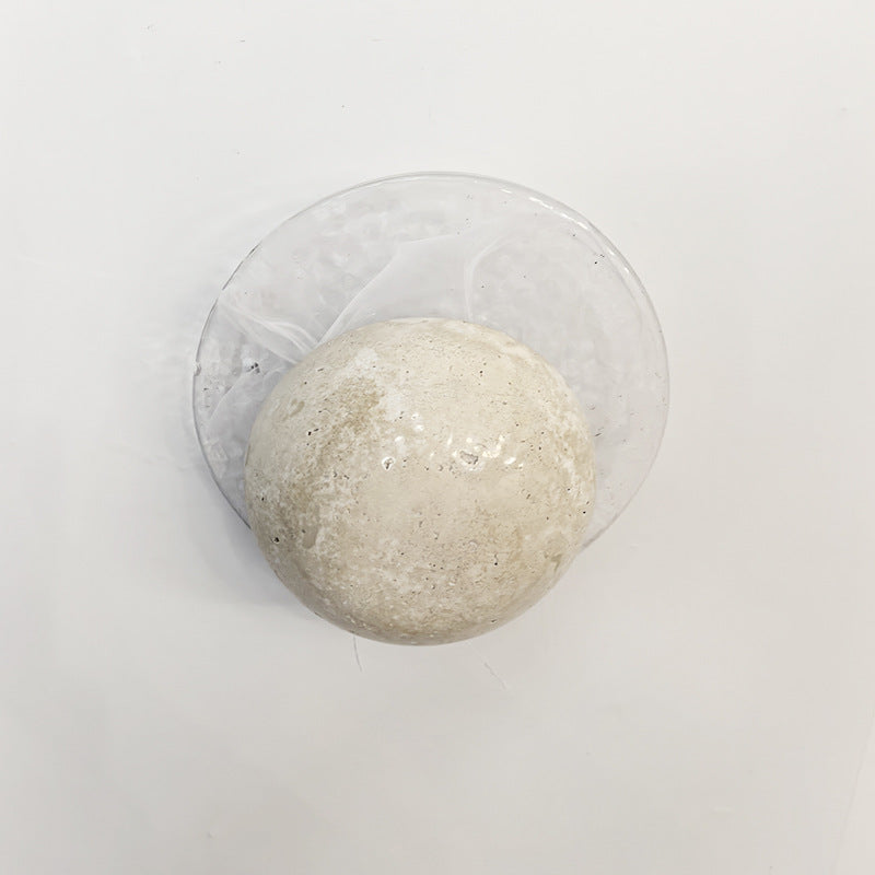 Travertine Glass Round Smoke Wall Lamp