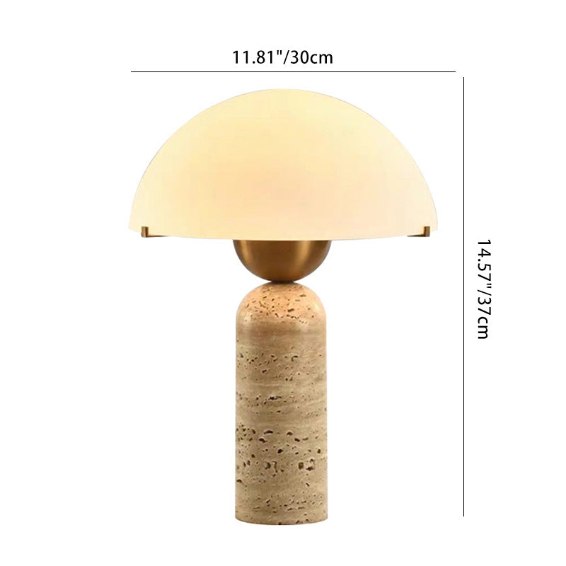 Travertine Marble Glass Resin Table Lamp