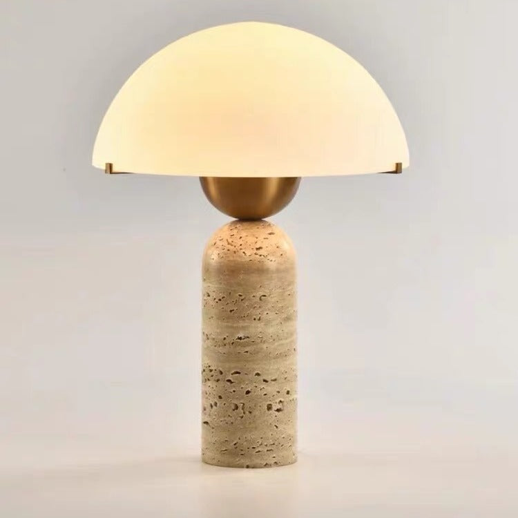 Travertine Marble Glass Resin Table Lamp
