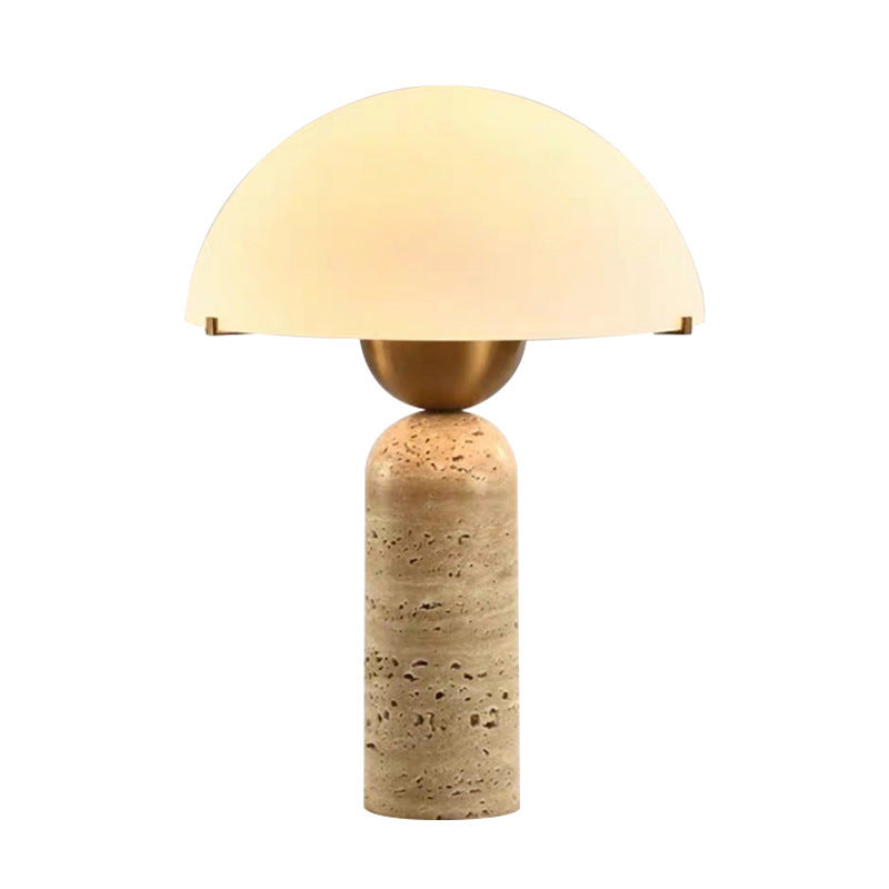 Travertine Marble Glass Resin Table Lamp