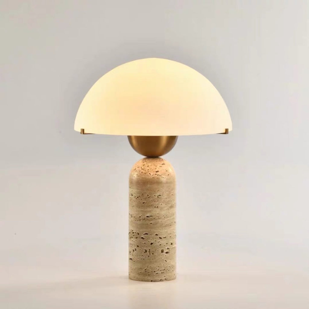 Travertine Marble Glass Resin Table Lamp