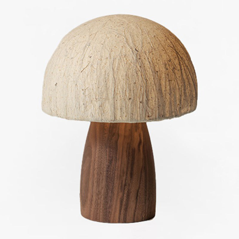 Paper Wood Mushroom Dome Table Lamp