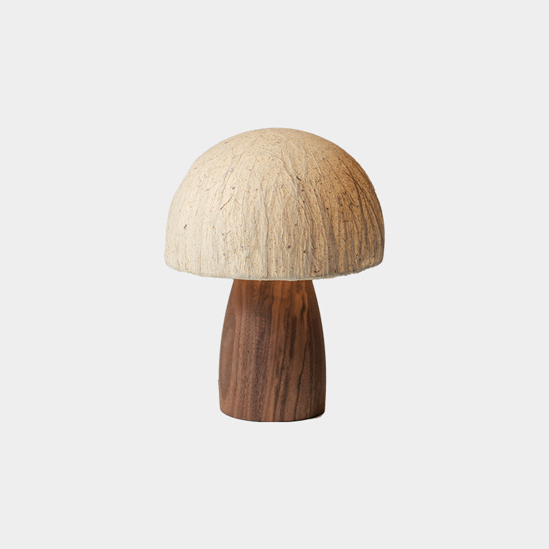 Paper Wood Mushroom Dome Table Lamp