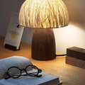Paper Wood Mushroom Dome Table Lamp