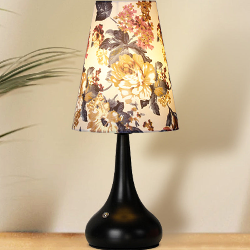 Cylinder Floral Gourd Rechargeable Table Lamp