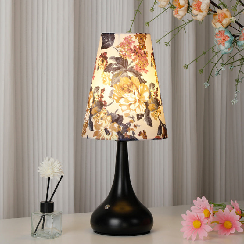 Cylinder Floral Gourd Rechargeable Table Lamp