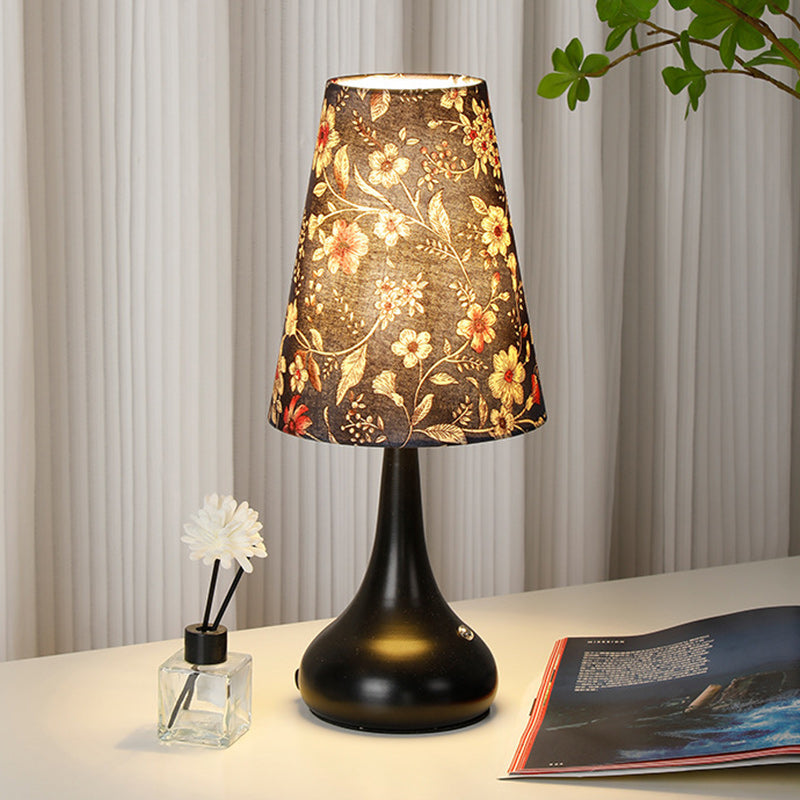 Cylinder Floral Gourd Rechargeable Table Lamp