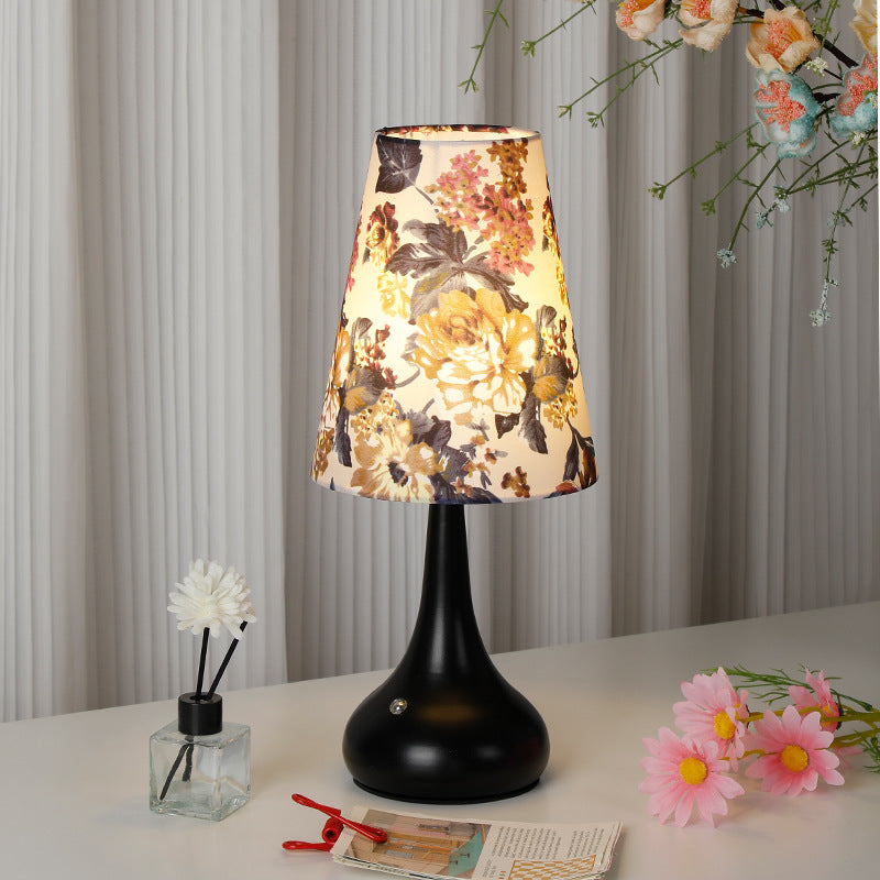 Cylinder Floral Gourd Rechargeable Table Lamp