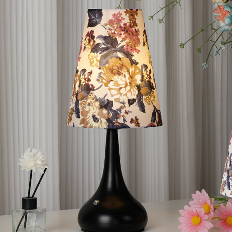 Cylinder Floral Gourd Rechargeable Table Lamp