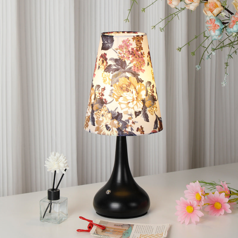 Cylinder Floral Gourd Rechargeable Table Lamp