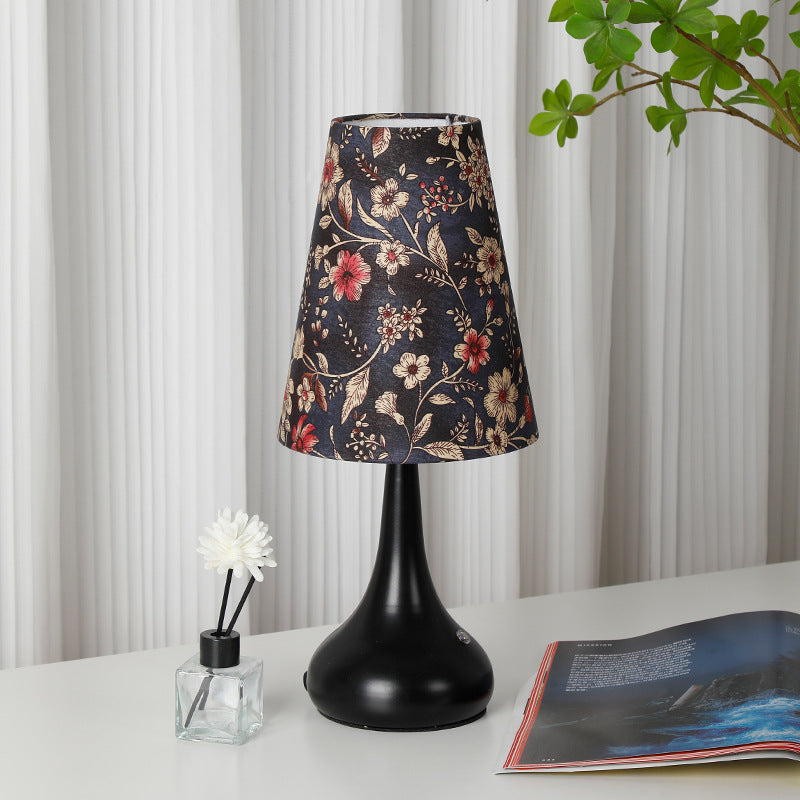 Cylinder Floral Gourd Rechargeable Table Lamp