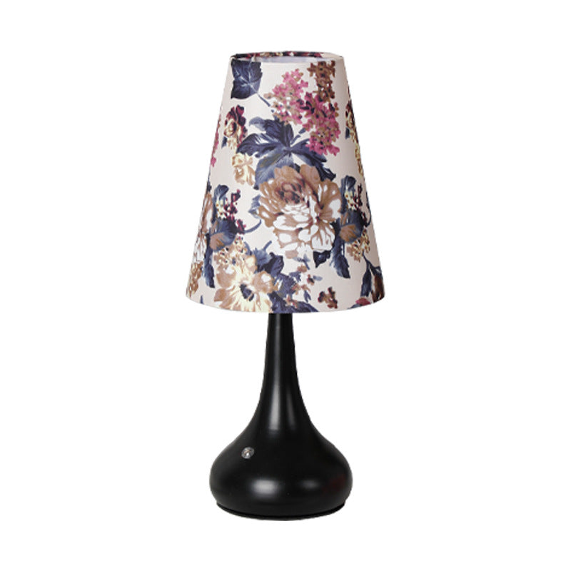 Cylinder Floral Gourd Rechargeable Table Lamp