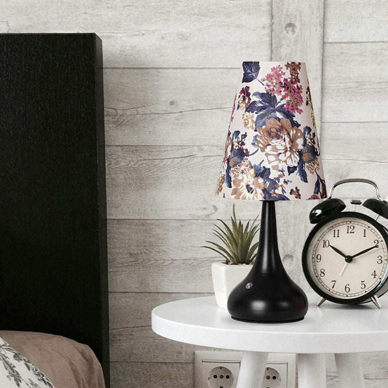 Cylinder Floral Gourd Rechargeable Table Lamp