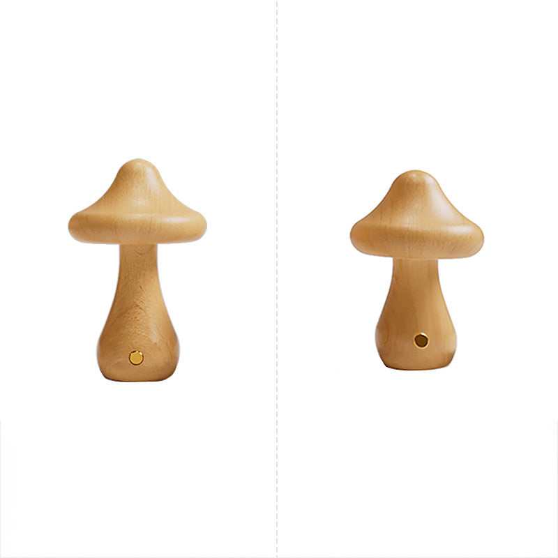 Rechargeable Mushroom Solid Wood Table Lamp