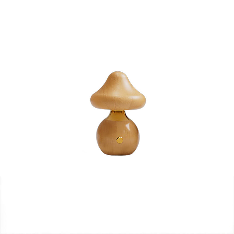 Rechargeable Mushroom Solid Wood Table Lamp
