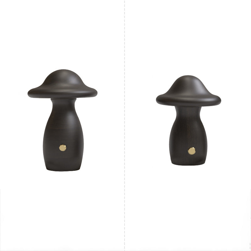 Rechargeable Mushroom Solid Wood Table Lamp