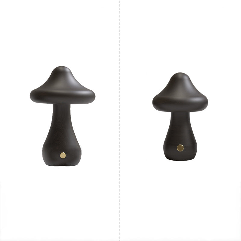 Rechargeable Mushroom Solid Wood Table Lamp