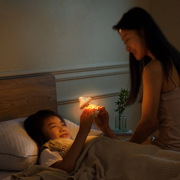 Rechargeable Mushroom Solid Wood Table Lamp