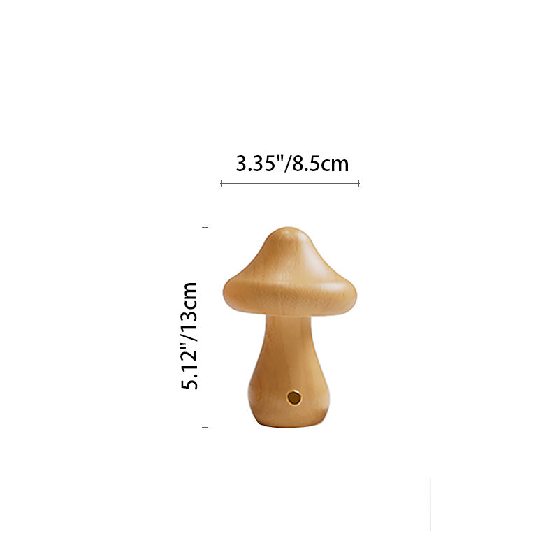 Rechargeable Mushroom Solid Wood Table Lamp