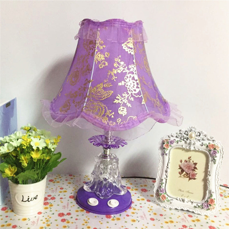 Plastic Fabric Drum Lace Table Lamp