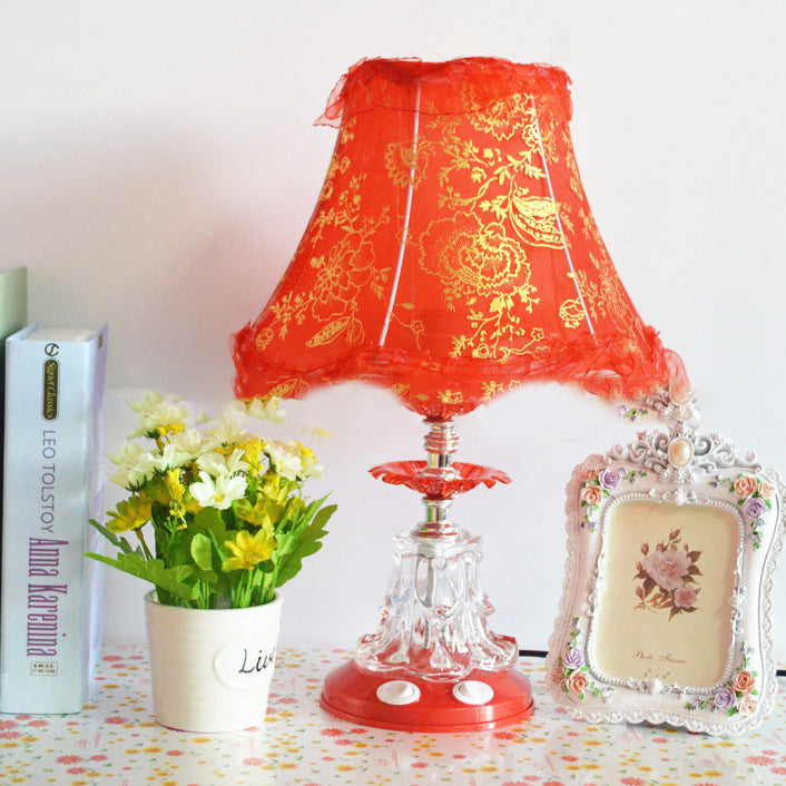 Plastic Fabric Drum Lace Table Lamp