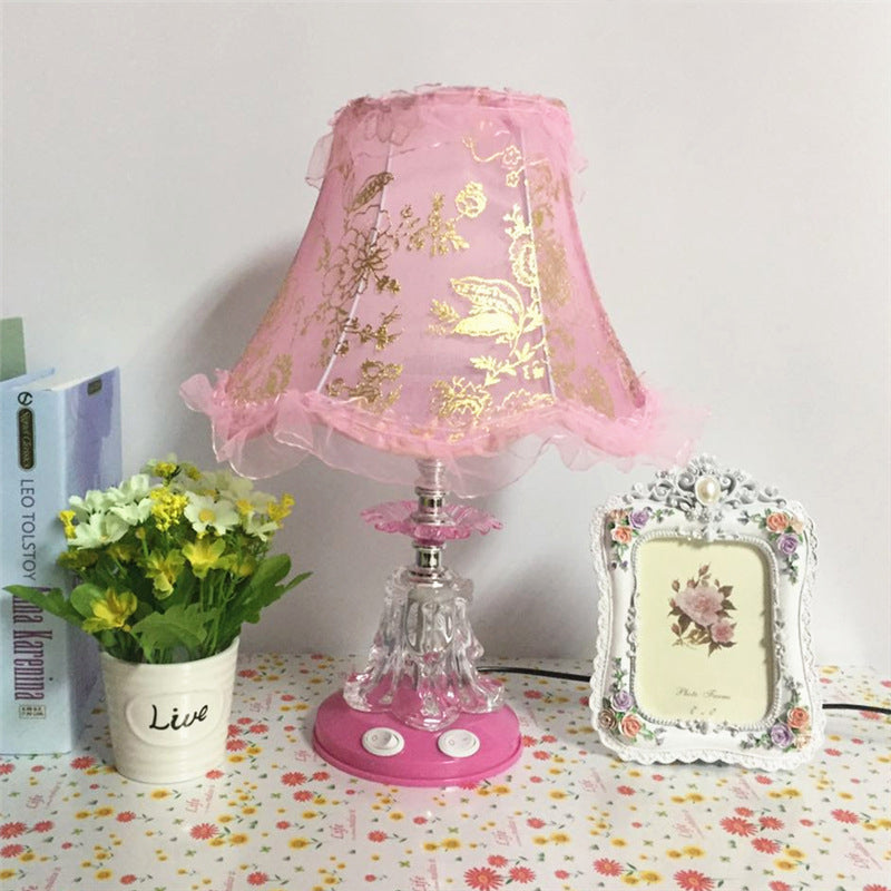Plastic Fabric Drum Lace Table Lamp
