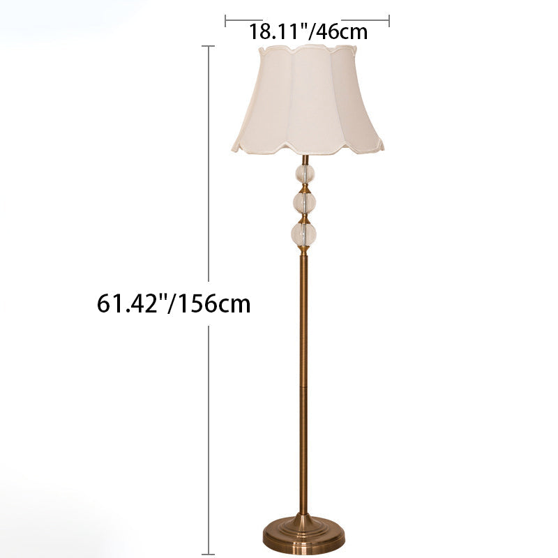 Iron Fabric Crystal Ball Floor Lamp