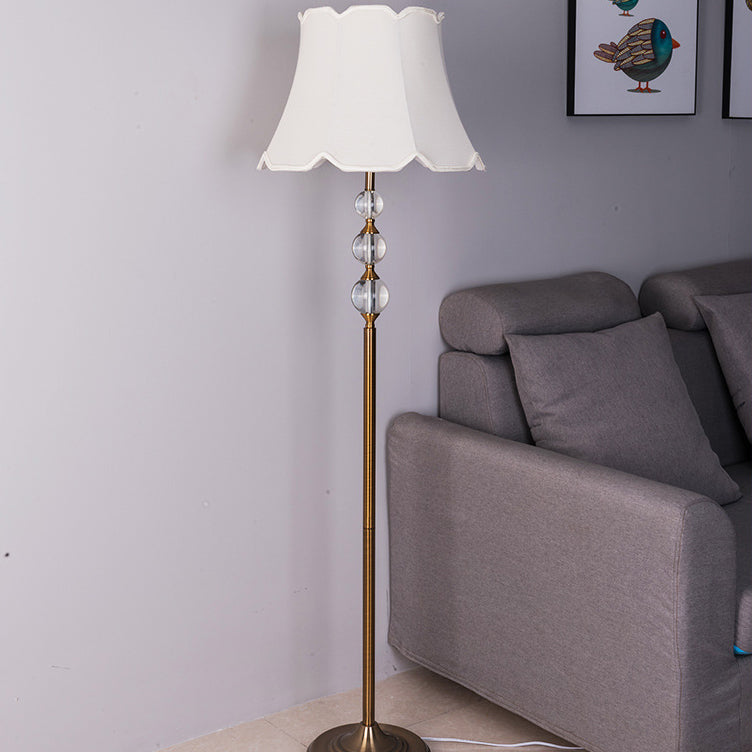 Iron Fabric Crystal Ball Floor Lamp