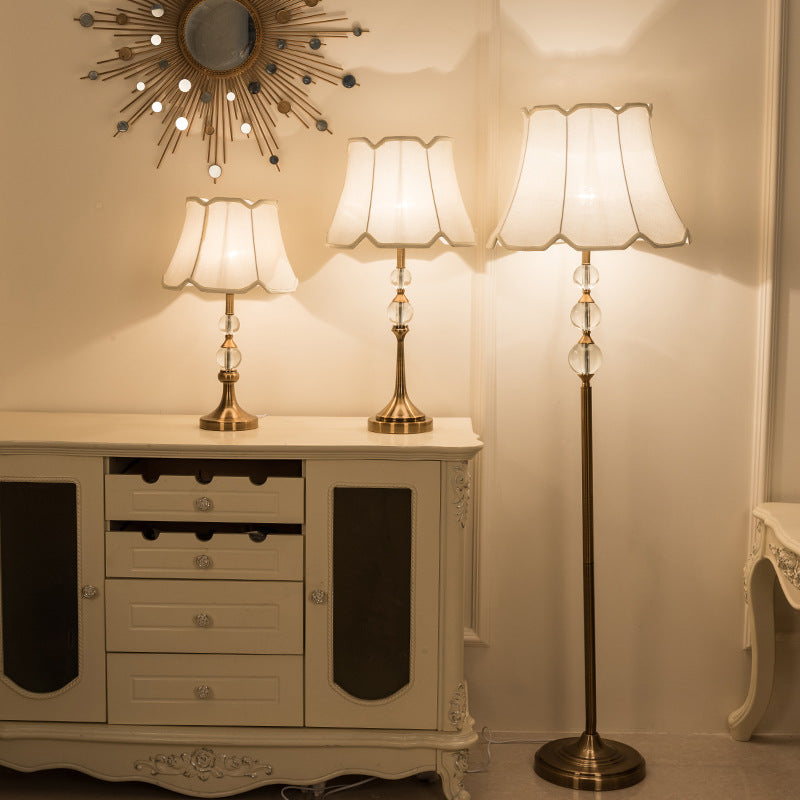 Iron Fabric Crystal Ball Floor Lamp