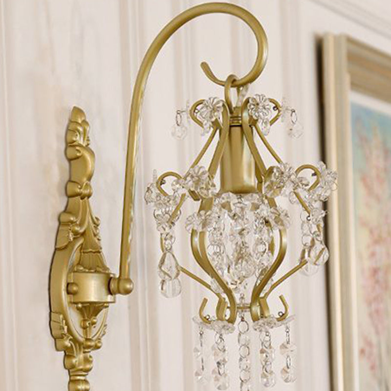 Hardware Crystal Drop Lantern Wall Lamp